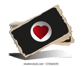 Blackboard with heart.Vector background eps 10.