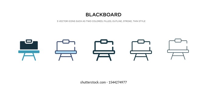 blackboard icon in different style vector illustration. two colored and black blackboard vector icons designed in filled, outline, line and stroke style can be used for web, mobile, ui