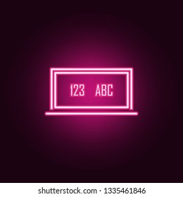 blackboard icon. Elements of Scientifics study in neon style icons. Simple icon for websites, web design, mobile app, info graphics