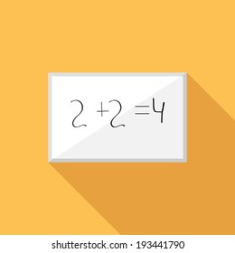 Blackboard icon. Flat design style modern vector illustration. Isolated on stylish color background. Flat long shadow icon. Elements in flat design.