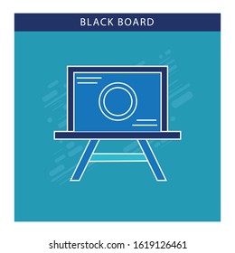 Blackboard icon flat design vector on blue background