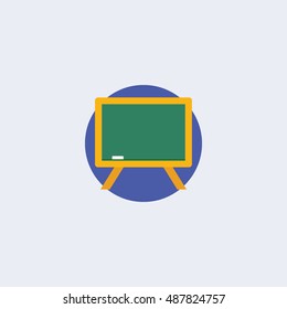 Blackboard icon, flat design, vector  illustration