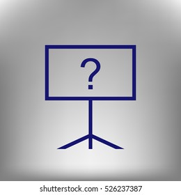 Blackboard icon, flat design, vector eps10 illustration