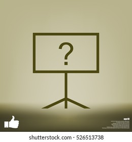 Blackboard icon, flat design, vector eps10 illustration
