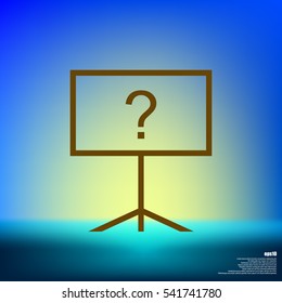 Blackboard icon, flat design, vector eps10 illustration