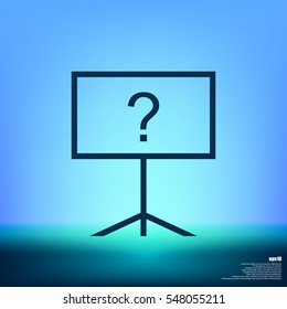 Blackboard icon, flat design, vector eps10 illustration