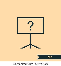 Blackboard icon, flat design, vector illustration