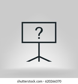 Blackboard icon, flat design, vector illustration