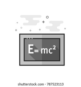 Blackboard icon in flat outlined grayscale style. Vector illustration.