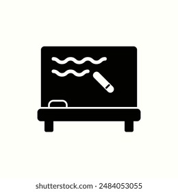 blackboard icon, isolated black icon theme learning