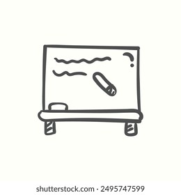 blackboard icon, isolated handdrawn icon theme learning