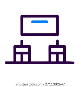 Icono de Blackboard. Una Ilustración vectorial lineal de pizarra aislada sobre fondo blanco.