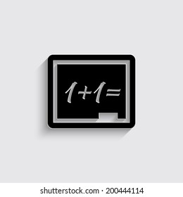 Blackboard icon on a grey background