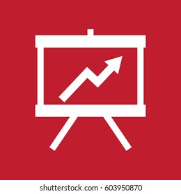 Blackboard icon on red background