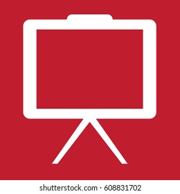 Blackboard icon on red background