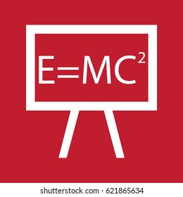 Blackboard icon on red background