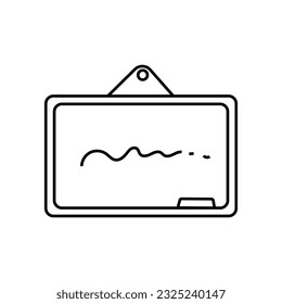 blackboard icon over white background, half line half color style, vector illustration