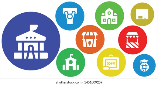 blackboard icon set. 9 filled blackboard icons.  Simple modern icons about  - School, Demonstration, Blackboard, Stand, Education