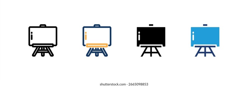 Blackboard icon set multiple style collection. Vector illustration.