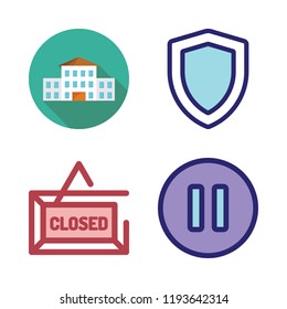 blackboard icon set. vector set about school, closed, pause and video camera icon icons set.