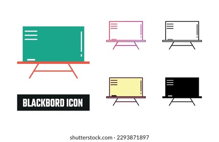 Blackboard Icon Set Vector Illustration