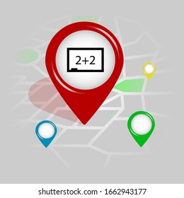 icono de la pizarra . Vector de glifo simple de ubicación de la educación conjunto de pines para UI y UX, sitio web o aplicación móvil