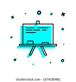 blackboard icon. Simple thin line, outline, glyph, flat vector of education icons for ui and ux, website or mobile application