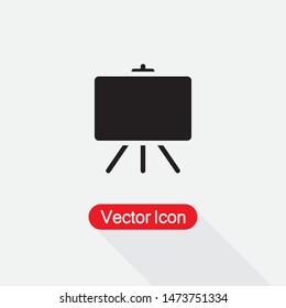 Blackboard Icon Vector Ilustration On Light Gray Background Eps10