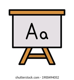 Imagen vectorial de icono de pizarra. También se puede usar para la educación. Idóneo para aplicaciones web, aplicaciones móviles y medios impresos.