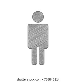 Blackboard icon. Vector. Shaded gray icon on white background. Isolated.