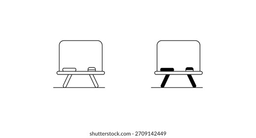 Icono de pizarra con fondo blanco Vector Ilustración de stock