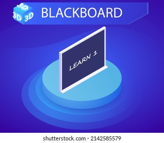 Blackboard isometric design icon. Vector web illustration. 3d colorful concept