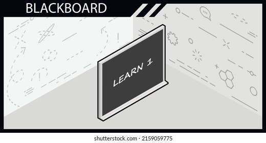 Blackboard isometric design icon. Vector web illustration. 3d colorful concept