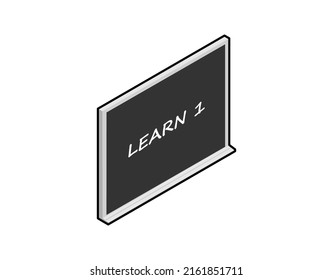 Blackboard isometric design icon. Vector web illustration. 3d colorful concept