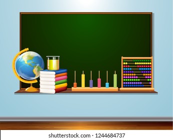 Blackboard with learning element illustration
