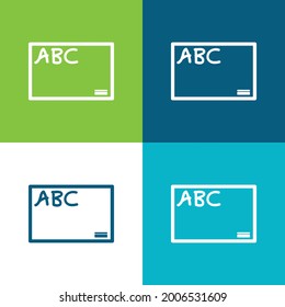 Blackboard With Letters ABC Flat four color minimal icon set