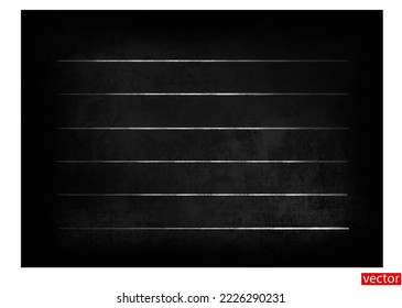 Pizarra en línea. Textura de pizarra negra. Fondo del tablero. Textura de fondo abstracta de una superficie negra. Textura de fondo de color negro grunge con centro ligeramente iluminado. Cámbiate. Vector