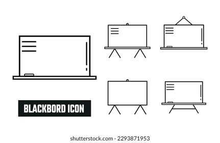 Vector de símbolos de icono lineal de pizarra negra. Icono de tablero negro