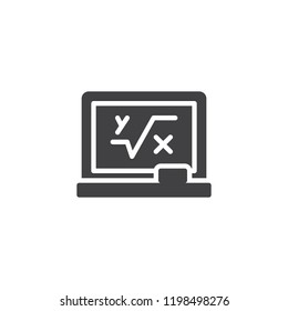 Blackboard with mathematical formula vector icon. filled flat sign for mobile concept and web design. Math simple solid icon. Symbol, logo illustration. Pixel perfect vector graphics