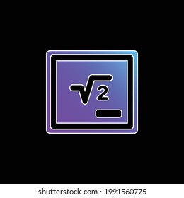 Tafel mit mathematischem Symbol, blauem Farbverlauf-Vektorsymbol