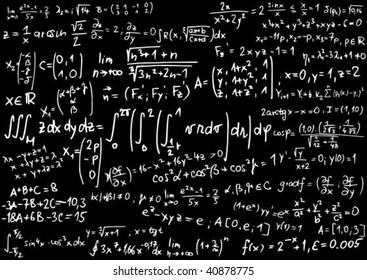 Blackboard Mathematics Formula Vector Illustration Stock Vector ...