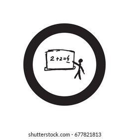 Blackboard maths teacher simple doodle hand drawing icon