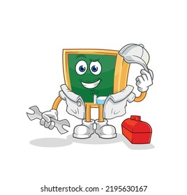 the blackboard mechanic cartoon. cartoon mascot vector