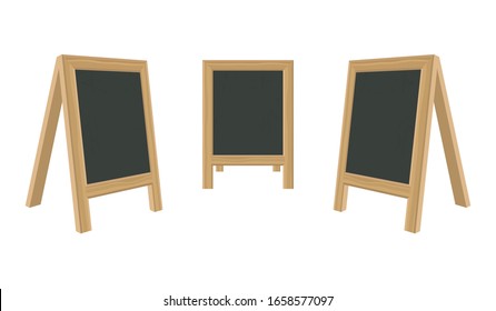 Pizarra para menú con ilustración vectorial de marco de madera