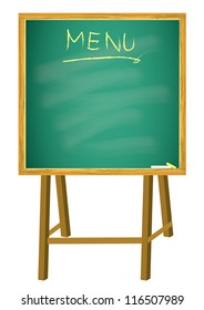 Blackboard menu for writing, vector illustration