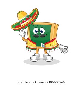 the blackboard Mexican culture and flag. cartoon mascot vector