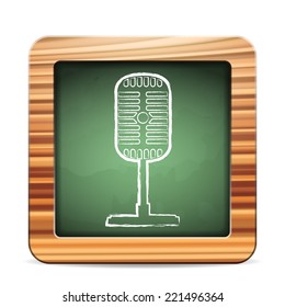 Blackboard microphone on a white background. Vector illustration.