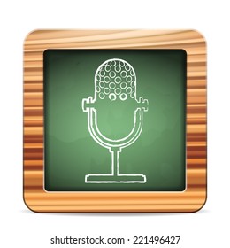Blackboard microphone  on a white background. Vector illustration.