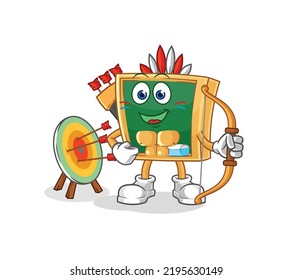 the blackboard native american tribe. cartoon mascot vector