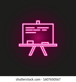blackboard neon style icon. Simple thin line, outline vector of education icons for ui and ux, website or mobile application